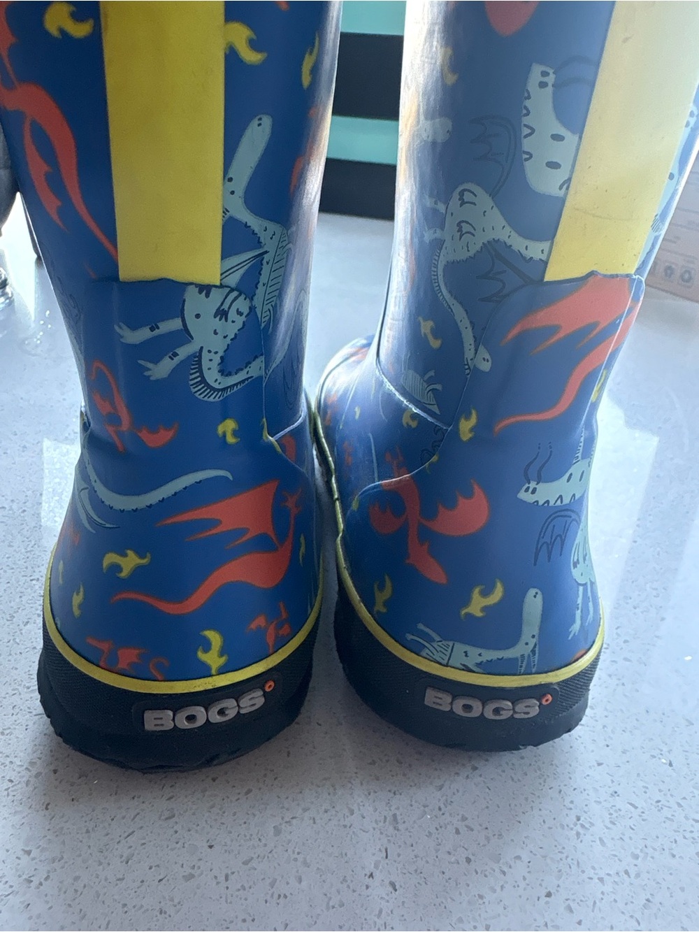 BOGS Kids' Blue Dragon Print Rain Boots